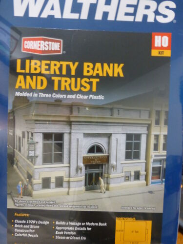 Kit Walthers Cornerstone HO #3772 Liberty Bank /& Trust 6-9//16 x 7-11//16 x 5