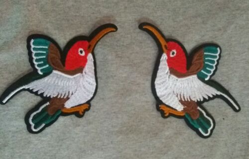 Bird Patches Hummingbirds Iron On 2 Piece patch set USA SHIPPING! 