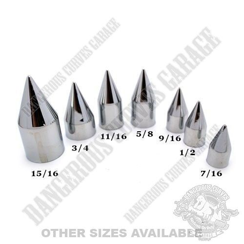 10 Chrome Press On Spike Nut & Bolt Covers for 15/16" Socket Size Car & Truck 