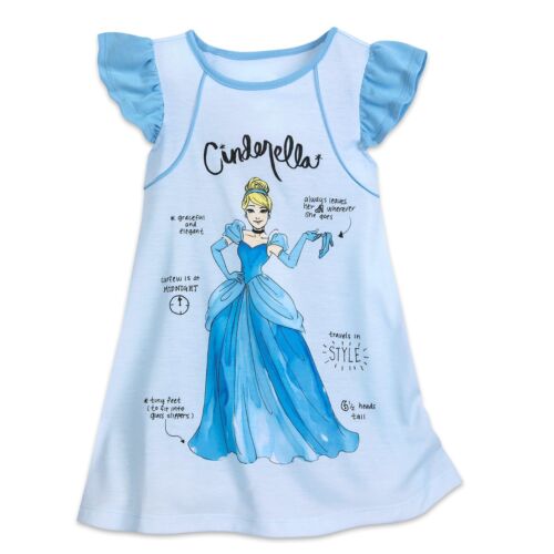 NWT Disney Store Princess Cinderella Nightgown Nightshirt Girls 5 6