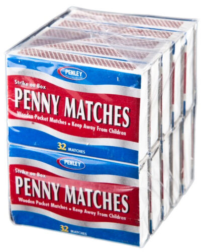 10 boxes PENLEY Small Penny MATCHES pocket Strike On Box CIGAR camping safety