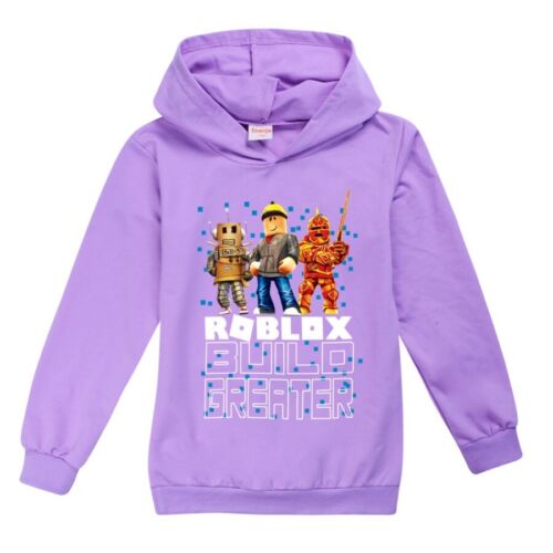 Kids ROBLOX Hoodie Boys Girls Long Sleeve Hooded Pullover Tops Sweatshirt Casual 