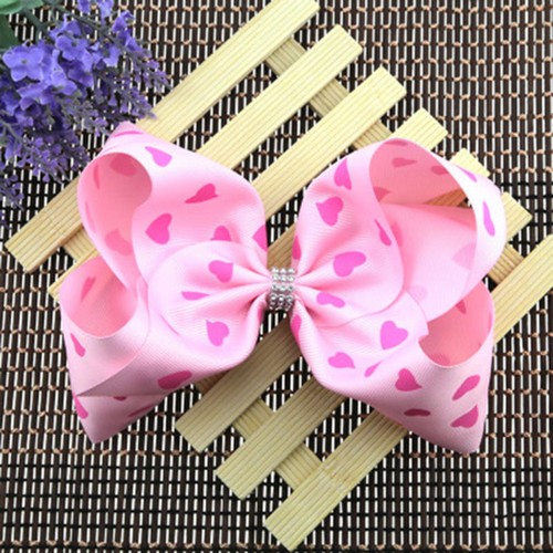 8 inch Girl Rainbow Bows Hair Clip large rib Grosgrain Ribbon Bow Hairpin Baby