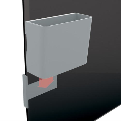 Sigel Stifteköcher M GL812 für Glas Magnetboard Stiftablage Stiftehalter grau