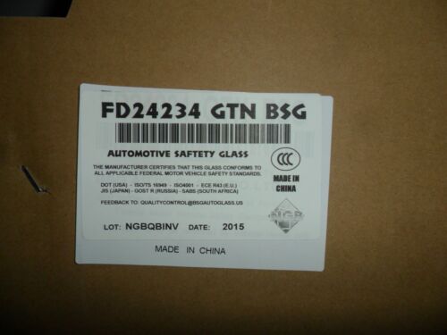 FOR 2010-2013 MAZDA 3 FRONT RIGHT WINDOW PASSENGER SIDE DOOR GLASS FD24234GTN
