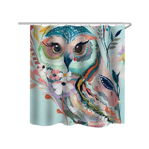 3Pcs Set Shower Curtain Non-Slip Pedestal Rug Lid Toilet Cover Bath Mat