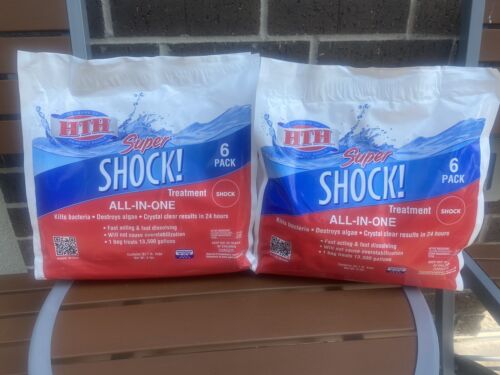 1 lb 6 PACK HTH 4-in-One SUPER SHOCK Swimming Pool Chlorine Cleaner 
