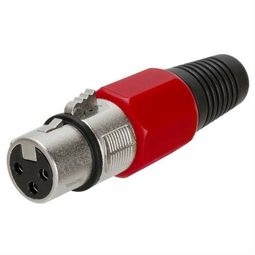 2 Pcs 3 Pin XLR Female Adapter Mic Microphone Audio Cable Connector Nickel Red