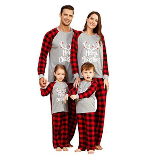Familia Juego Adulto Niños Navidad Pijama Navidad Lote de Conjunto de Traje Ropa De Dormir Pijama