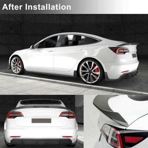 Carbon Fiber Rear Boot Trunk Spoiler Lip Wing For Tesla Model 3 Sedan 2016-2021 