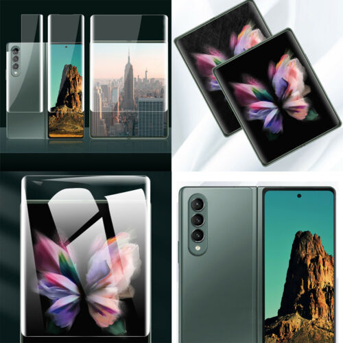 Para Samsung Galaxy Z Fold 3 teléfono Hidrogel HD Película protectora de pantalla delantero trasero 