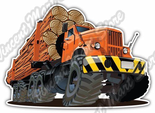 Logging Truck Lumberjack Logger Log Tractor Car Bumper Vinyl Sticker Decal 5/"X4/"
