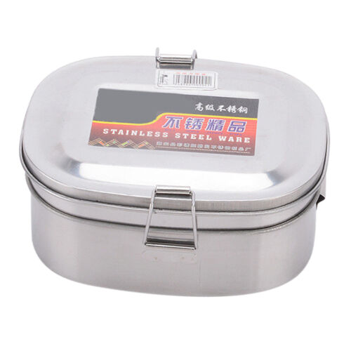 Edelstahl Lunchbox Bento Box mit Deckel Metall Brotdose