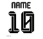 Nome e numero di calcio ferro su lettering o pressa di calore in vinile resistente