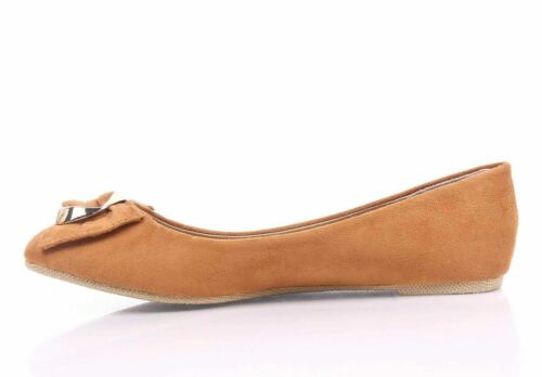 Details about   Camel Narrow Fit Faux Suede Closed Toe Bow Tie Gold-plated Womens Flats Size 6.5 