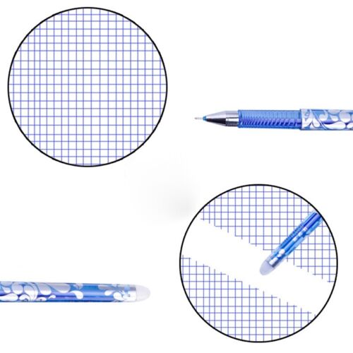 12 Pcs 0.5mm Erasable Pen Gel Ink Pens School Students Kids Stationery Blue