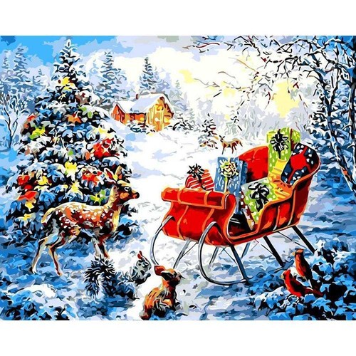 Christmas Series Paint By Number Digital Oil Painting Canvas No framed Prof /&Hot
