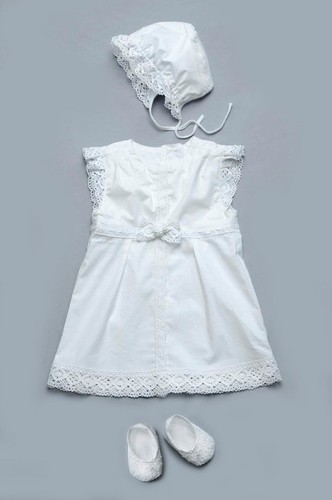 Christening White Formal Dress Goddaughter Baptism Gown 0-3 Newborn Set Gifts