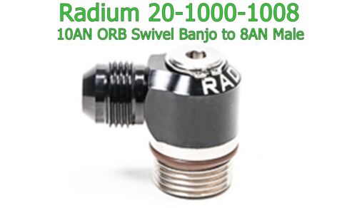 8AN Male Radium 20-1000-1008 Swivel Banjo 10AN ORB Male to 