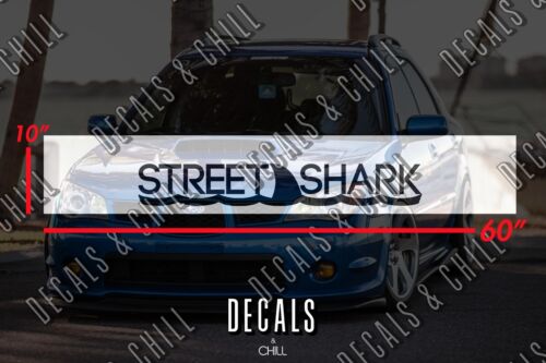 Street Shark Sun Strip Visor Windshield Banner Decal Sticker - JDM