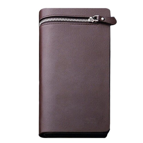 Men/'s Leather Wallet Bifold ID Card Holder Purse Checkbook Long Clutch fold ZH