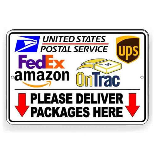 Deliver Packages Here Arrows Down w// OnTrac Sign Or Decal 7 SIZES delivery I330