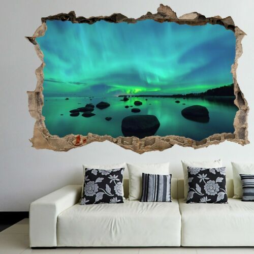 Northern Lights Nature View Wall Art Sticker Mural Decal with 3D Effect FR4