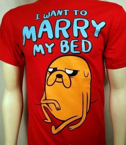 ADVENTURE TIME WITH FINN /& JAKE I WANT TO MARRY MY BED  T TEE SHIRT S-3XL