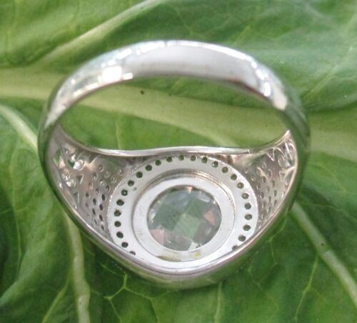 Details about   NEW 925 sterling silver bezel White Circle CZ Men's Ring size O1/2-U1/2 Boy Men 