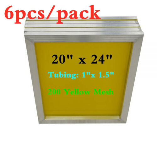 1/"x 1.5/" 20/" x 24/" Aluminum Screen Printing Screens with 200 Yellow Mesh Tubing