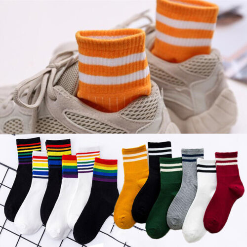 Fashion Women Ladies Casual College Cotton Ankle Socks Sports Stripe Warm Socks 