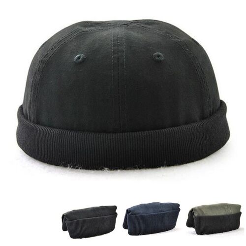 Men Women Plus Size Brimless Adjustable Hats For Big Head Rolled Cuff Ca