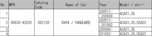 TOYOTA 68630-42030 Rear Door Check ASSY RH Genuine Parts RAV4 VANGUARD