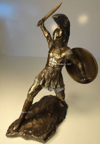 ACHILLES vs HECTOR Battle of Troy GREEK MYTHOLOGY Sculpture Statue Bronze Finish 
