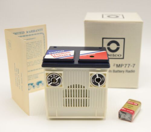 Vintage Dead Stock Delco Battery Advertising Transistor Radio