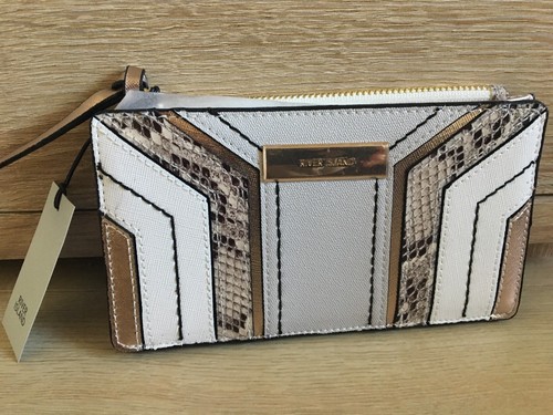 River Island Light grey snake print cutabout foldout purse new with tags