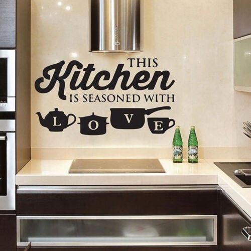 Black Kitchen Wall Decal Rules Room Decor Art Quote Stickers Mural DIY Removable 
