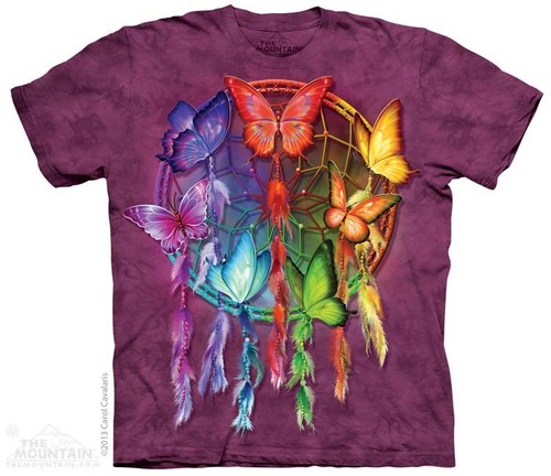 New The Mountain Rainbow Butterfly Dreamcatcher T Shirt