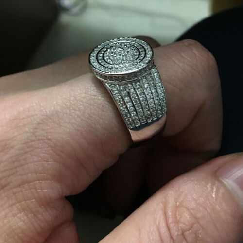 Handmade Jewelry 240pcs White sapphire Cz Platinum Plated Wide Wedding Band ring 