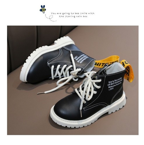 Children Baby Boy Girl Zipper Snow Boots Warm Slip On PU Leather Shoes Sneakers