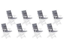 Beliani - Lot 8 Coussins d'Assise pour Chaises de Jardin - Maui - en Tissu,