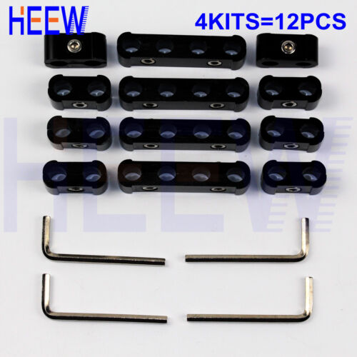 ENGINE SPARK PLUG WIRE SEPARATOR DIVIDER CLAMP KIT FOR 7MM 8MM 12pcs 4 pairs BKl 