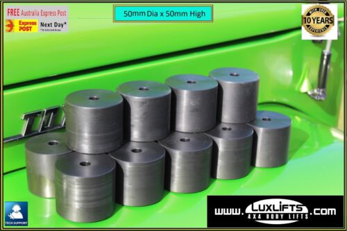 14 x HDPE Body Lift Blocks 2 INCH 50mm x 50mm Diameter Hilux Ranger LUXLIFTS 