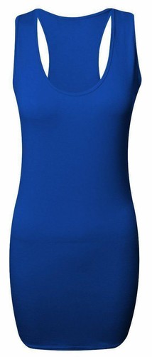 Ladies Womens Long Back Bodycon Muscle Vest Top Gym Top All Plus Sizes Racer