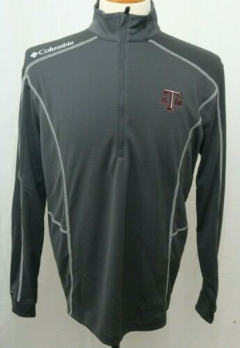 New Texas A/&M ATM University Columbia Embroidered LS shirt Gray 1//4 Zip Men/'s XL