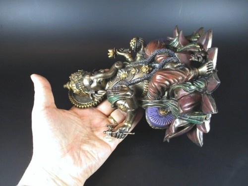 Ganesha Hinduismus,19 cm Polyresin bronzierte Figur 1280 gr.,Museums Kollektion