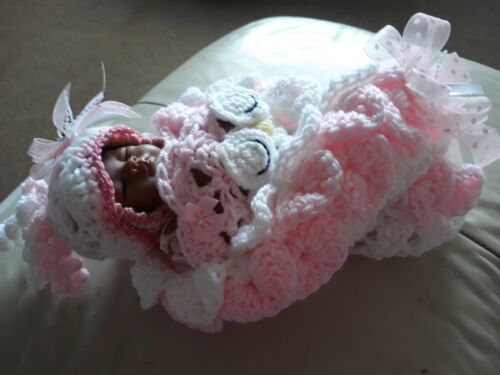 Owl Hugs for upto 10/" Doll Crochet Reborn baby Micro Preemie Swaddle Cocoon