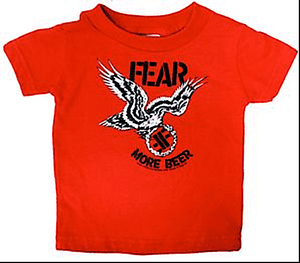86054 Fear Red Baby Toddler T-Shirt More Beer Punk Rock Sourpuss Kids 5T