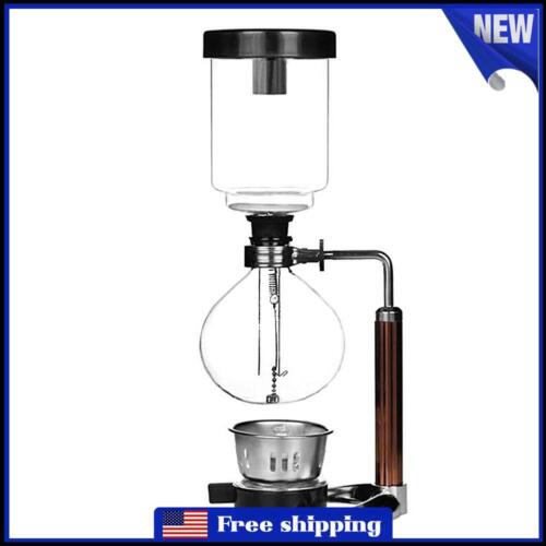 Hand Siphon Coffee Maker Pot Heat-resistant Glass Coffee Machine Filter Kit 3 