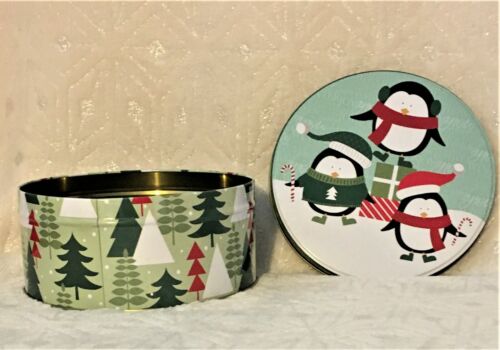 ☃️ Christmas Tins Sets of 2 New Holiday 5 designs Penguins Snowmen Save on 2+